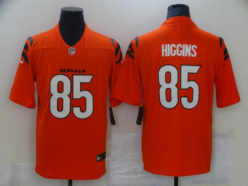 Men Cincinnati Bengals #85 Higgins Orange Nike Vapor Untouchable Limited 2021 NFL Jersey